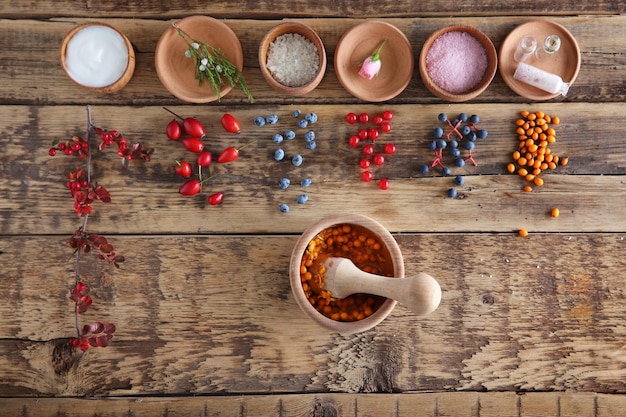 assorted spices and bowls